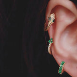 925 Silver Snake Ear Ring with Colored Zircon