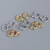 925 Silver Snake Ear Ring with Colored Zircon