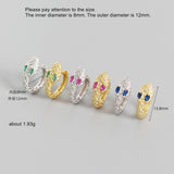 925 Silver Snake Ear Ring with Colored Zircon