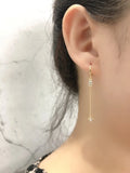 925 Silver Earring Colorful Horse Eye Zircon Tassel Long Drop Temperament Girl