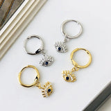 925 Silver Earring Zircon Demon Eye Geometric Drop Earring