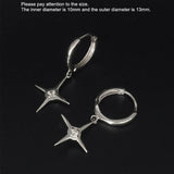 925 Silver Geometric Chain Tassel Earring Lock Drop Ray Cross French Style
