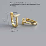 925 Silver Earrings Double Layer T Shape Ear Buckle