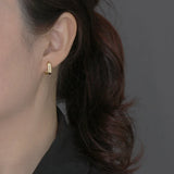 925 Silver Earrings Double Layer T Shape Ear Buckle