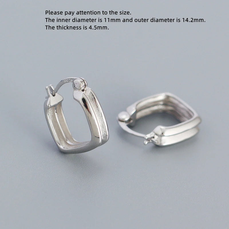 925 Silver Earrings Double Layer T Shape Ear Buckle