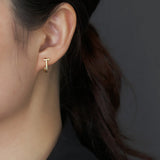925 Silver Earrings Double Layer T Shape Ear Buckle