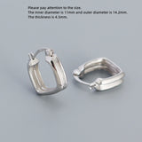 925 Silver Earrings Double Layer T Shape Ear Buckle