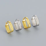 925 Silver Earrings Double Layer T Shape Ear Buckle