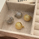 925 Silver Geometric Knitting Earring Set