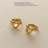 925 Silver Earring Geometric Heart Hollow Oval Ear Ring