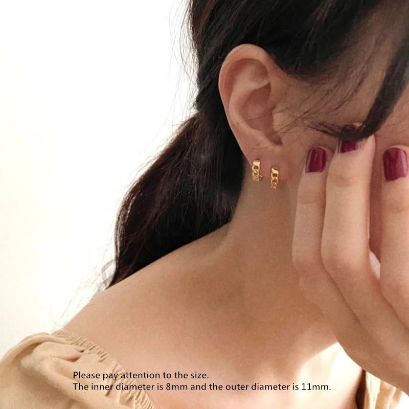 925 Silver Earring Geometric Heart Hollow Oval Ear Ring
