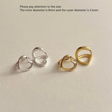 925 Silver Earring Geometric Heart Hollow Oval Ear Ring