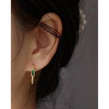 925 Silver Earring Peach Heart Zircon Ear Buckle Woman Jewelry