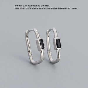 925 Silver Earring Peach Heart Zircon Ear Buckle Woman Jewelry