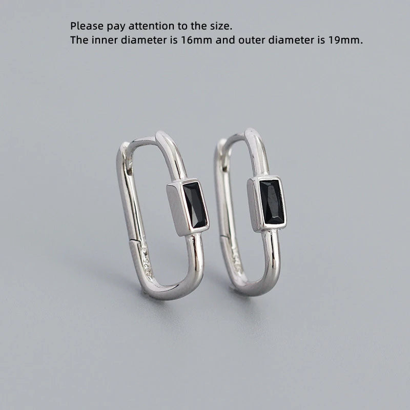 925 Silver Earring Peach Heart Zircon Ear Buckle Woman Jewelry