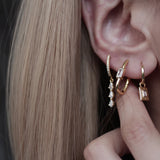 925 Silver Earring Peach Heart Zircon Ear Buckle Woman Jewelry