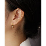 925 Silver Earring Peach Heart Zircon Ear Buckle Woman Jewelry