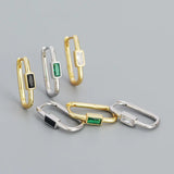 925 Silver Earring Peach Heart Zircon Ear Buckle Woman Jewelry