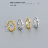 925 Silver Earring Rectangle Water Oval Zircon Ear Buckle