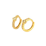 925 Silver Earring Rectangle Water Oval Zircon Ear Buckle