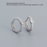 925 Silver Earring Rectangle Water Oval Zircon Ear Buckle