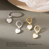 925 Silver Earring Rectangular Zircon Vertical Bar Heart Drop