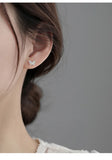 925 Silver Geometric Agate Turquoise Pearl Stud Earring