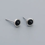 925 Silver Geometric Agate Turquoise Pearl Stud Earring