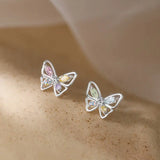 925 Silver Geometric Agate Turquoise Pearl Stud Earring