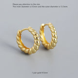 925 Silver Geometric Winding Earring Leaf Pattern