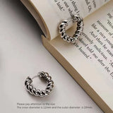 925 Silver Earring Geometric Leaf Pattern Woman Ear Jewelry