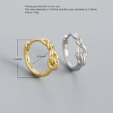 925 Silver Geometric Winding Earring Leaf Pattern