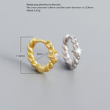 925 Silver Earring Geometric Leaf Pattern Woman Ear Jewelry