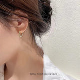 925 Silver Geometric Winding Earring Leaf Pattern