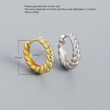 925 Silver Geometric Winding Earring Leaf Pattern