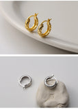 925 Silver Geometric Winding Earring Leaf Pattern