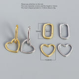 925 Silver Earring Geometry Oval Heart Star Drop Earring