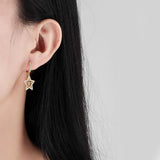 925 Silver Earring Geometry Oval Heart Star Drop Earring