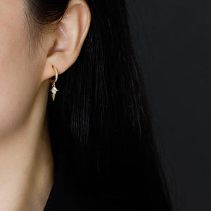 925 Silver Earring Geometry Zircon Drop Wild Woman Ear Jewelry