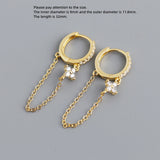925 Silver Earring Geometry Star Heart Shape Bead Tassel Drop Earring