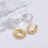 925 Silver Earring Lightning Zircon Drop 3-layer Ear Ring Woman Girl Jewel