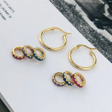 925 Silver C-Shaped Earring with Zircon Accent