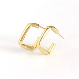 925 Silver C-Shaped Earring with Zircon Accent