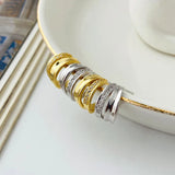 925 Silver C-Shaped Earring with Zircon Accent