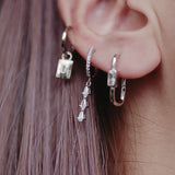 925 Silver Earring Zircon Pendant Drop Earring