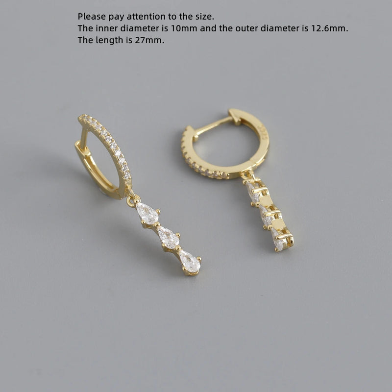925 Silver Earring Zircon Pendant Drop Earring