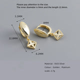 925 Silver Earring Zircon Pendant Drop Earring