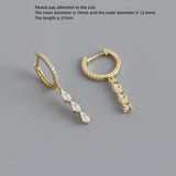 925 Silver Earring Zircon Pendant Drop Earring