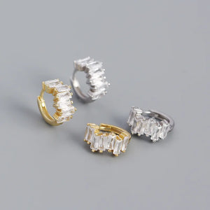 925 Silver Earring Geometric Zircon Ear Ring Jewelry