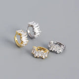 925 Silver Earring Geometric Zircon Ear Ring Jewelry
